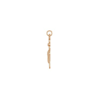 Dagger and Burning Heart Pendant (Rose 14K) side - Popular Jewelry - New York