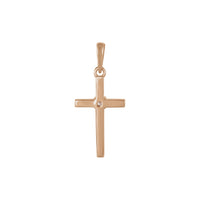 Diamond Center Cross Pendant (Rose 14K) back - Popular Jewelry - New York
