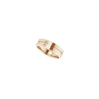 Grooved Sideways Cross Ring (Rose 14K) diagonal - Popular Jewelry - New York