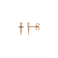 Natural Diamond Dagger Stud Earrings (Rose 14K) main - Popular Jewelry - New York