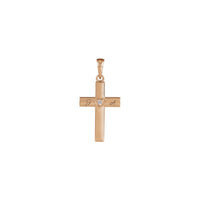 Natural Diamond Hearted Cross Pendant (Rose 14K) engraved - Popular Jewelry - New York