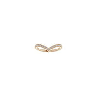 Natural White Diamond Contour Ring (Rose 14K) front - Popular Jewelry - New York