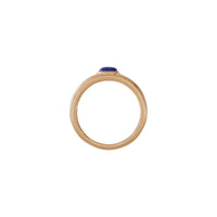 Oval Cabochon Lapis Lazuli Grooved Ring (Rose 14K) setting - Popular Jewelry - New York