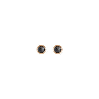 Rose-Cut Black Diamond Stud Earrings (Rose 14K) front - Popular Jewelry - New York