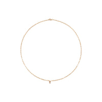 Round Diamond Solitaire Bezel-Set Paperclip Necklace (14K)