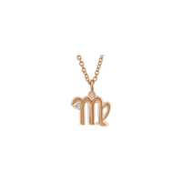 Virgo Zodiac Sign Diamond Necklace (Rose 14K) front - Popular Jewelry - New York