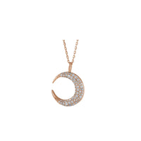 White Diamond Crescent Moon Necklace (14K)
