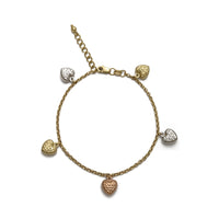 Diamond Cut Puffed Hearts Bracelet (14K) Popular Jewelry - New York