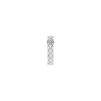 Bordered Woven-Design Ring (White 14K) side - Popular Jewelry - New York