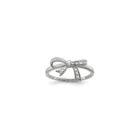 Bow Knot Diamond Accented Ring (White 14K) front - Popular Jewelry - New York