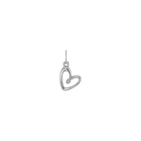 Heart Drawing Pendant (White 14K) front - Popular Jewelry - New York