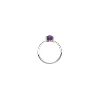 Round Natural Amethyst Cabochon Ring (Rose 14K) setting - Popular Jewelry - New York