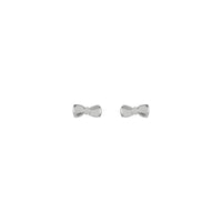 Twisted Bow Tie Earrings (White 14K) front - Popular Jewelry - New York