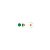 4 mm Round Natural Emerald Solitaire Stud Earrings (Rose 14K) main - Popular Jewelry - New York