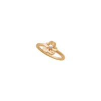 Cherry Blossom Flower Pearl Accented Ring (Rose 14K) diagonal - Popular Jewelry - New York