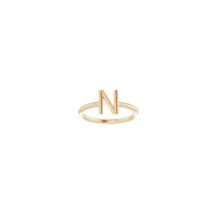 Initial N Ring (Rose 14K) front - Popular Jewelry - New York