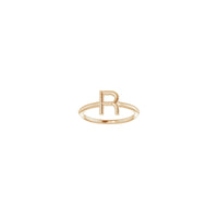 Initial R Ring (Rose 14K) front - Popular Jewelry - New York