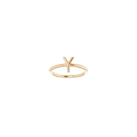 Initial Y Ring (Rose 14K) front - Popular Jewelry - New York