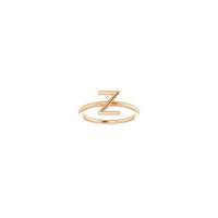 Initial Z Ring (Rose 14K) front - Popular Jewelry - New York