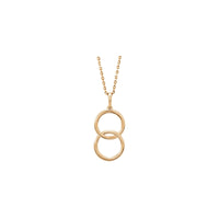 Front view of a 14K rose gold Interlocking Circle Necklace