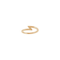 Front view of a 14K rose gold Lightning Stackable Ring