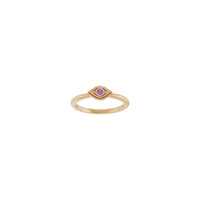 Natural Amethyst Stackable Evil Eye Ring (Rose 14K) front - Popular Jewelry - New York