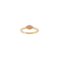 Natural Pink Tourmaline Stackable Evil Eye Ring