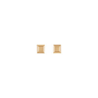 Petite Square Stud Earrings (Rose 14K) front - Popular Jewelry - New York