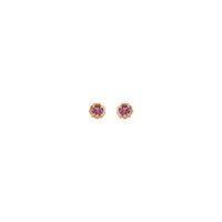 Pink Tourmaline Claw Rope Stud Earrings