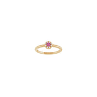 Pink Tourmaline and Diamond French-Set Halo Ring