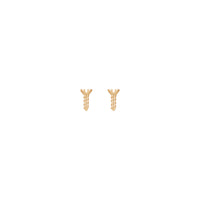 Front view of a pair of 14k rose gold Screw Profile Stud Earrings