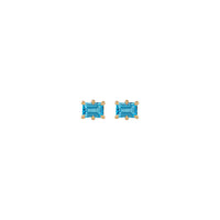 Sky Blue Topaz Six Claw Prong Stud Earrings