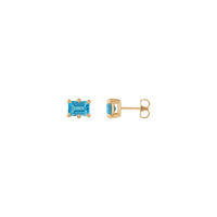 Sky Blue Topaz Six Claw Prong Stud Earrings
