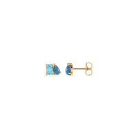 Sky Blue Topaz & Natural London Blue Topaz Two-Stone Stud Earrings