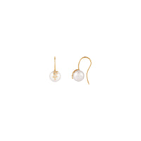White Pearl Backless Earrings (14K)