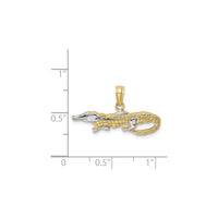 Stealthy Alligator Two-Tone Pendant (14K)