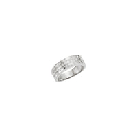 8 mm Brick Pattern Tapered Ring (White 14K) main - Popular Jewelry - New York