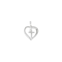 Heart Outline With Cross Pendant (14K)