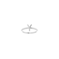 Initial Y Ring (Silver) front - Popular Jewelry - New York