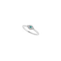 Natural Alexandrite Stackable Evil Eye Ring (White 14K) diagonal - Popular Jewelry - New York