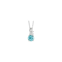 Natural Blue Zircon and Diamond Fruit Necklace
