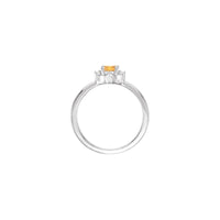Natural Citrine and White Diamond Halo-Style Ring