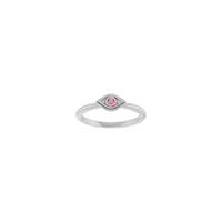 Natural Pink Tourmaline Stackable Evil Eye Ring