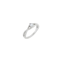 Pear-Cut White Diamond Bezel Twist Solitaire Ring