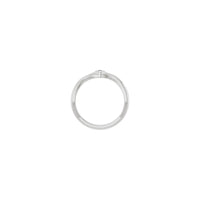 Pear-Cut White Diamond Bezel Twist Solitaire Ring