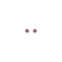 Pink Tourmaline Claw Rope Stud Earrings
