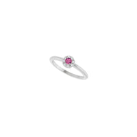Pink Tourmaline and Diamond French-Set Halo Ring