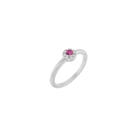 Pink Tourmaline and Diamond French-Set Halo Ring