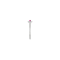 Pink Tourmaline and Diamond French-Set Halo Ring