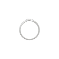 Round Evil Eye Enameled Ring (White 14K) side - Popular Jewelry - New York